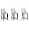 Manhattan Comfort Emperor Bar Stool in Pearl White and Walnut (Set of 3) 3-BS008-PW - alternate 1
